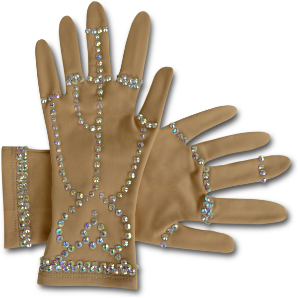 Eiskunstlaufhandschuhe Stil Biflex Crystals G2 Italienischer Stoff, handgefertigt Eiskunstlauf-Handschuhe. Eiskunstlauf-Handschuhe