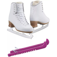 SKATE GURU Jackson Ultima Figure Ice Skates FREESTYLE FS2190 Bundle with Guardog Skate Guards