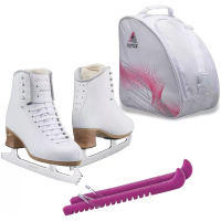 SKATE GURU Jackson Ultima Figure Ice Skates FREESTYLE FS2190 Bundle with Bag and Guardog Skate Guards
