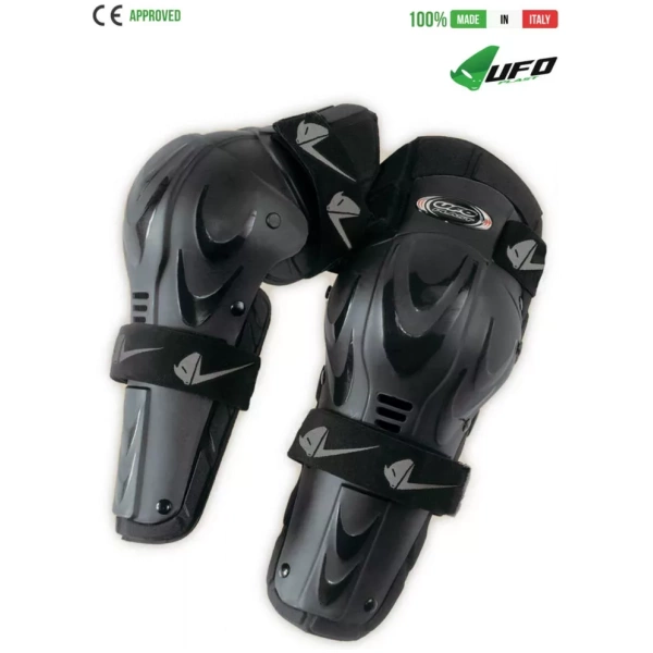 UFO PLAST Made in Italy – Espinilleras profesionales, sistema de tres copas, talla única Protección de rodilla/espinilla
