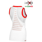 I-EXE Made in Italy - Multizone Compression Sleeveless Women's Shirt Tank-Top - Color: White with Red