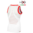 I-EXE Made in Italy - Multizone Compression Sleeveless Men's Shirt Tank-Top - Color: White with Red