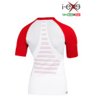 I-EXE Made in Italy - Multizone Compression Women's Shirt - Color: White with Red