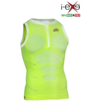 I-EXE Made in Italy – Débardeur sans manches à compression multizone pour homme – Couleur : jaune avec blanc Chemises et T-shirts de compression