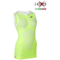 I-EXE Made in Italy – Débardeur sans manches à compression multizone pour femme – Couleur : jaune avec chemises et t-shirts de compression blancs