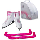 Jackson Ultima SoftSkate - Patines de hielo para mujer, paquete con bolsa Jackson, protectores de patines Guardog, color rosa