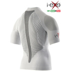 I-EXE Made in Italy - Men's Multizone Short Sleeve Compression Shirt - Color: White with Black