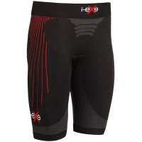 I-EXE Made in Italy – Pantalón corto de compresión multizona para mujer – Color: negro con rojo Pantalones cortos y pantalones de compresión