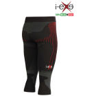 I-EXE Made in Italy - Multizone Compression Women's Tights Capri Pants - Color: Black with Red