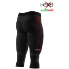 I-EXE Made in Italy - Multizone Compression Men's Tights Capri Pants - Color: Black with Red