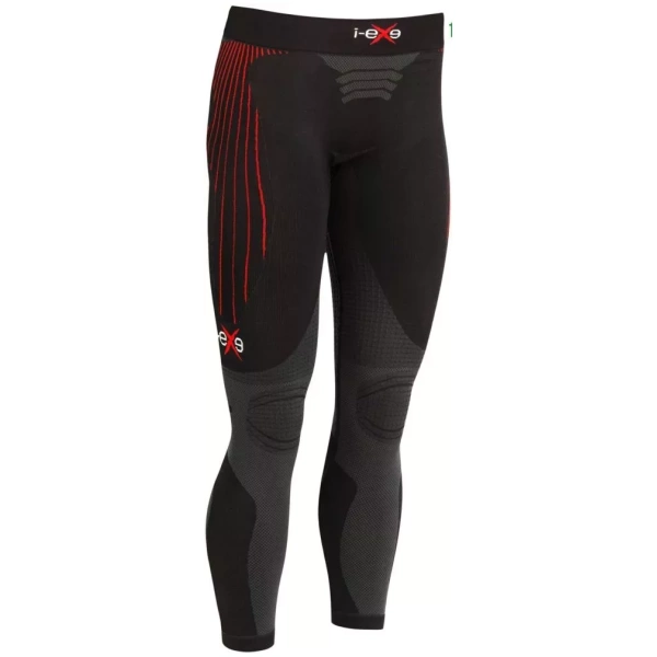 I-EXE Made in Italy – Pantalon collant de compression multizone pour femme – Couleur : noir avec rouge Shorts et pantalons de compression