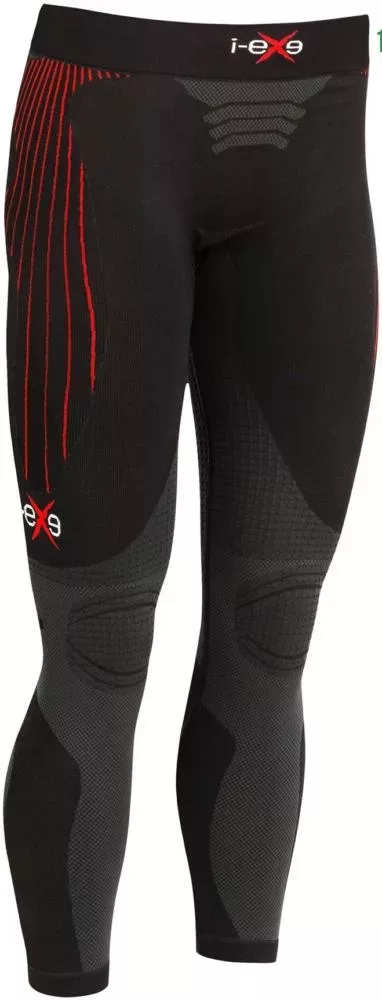 I-EXE Made in Italy – Pantalon collant de compression multizone pour femme – Couleur : noir avec rouge Shorts et pantalons de compression