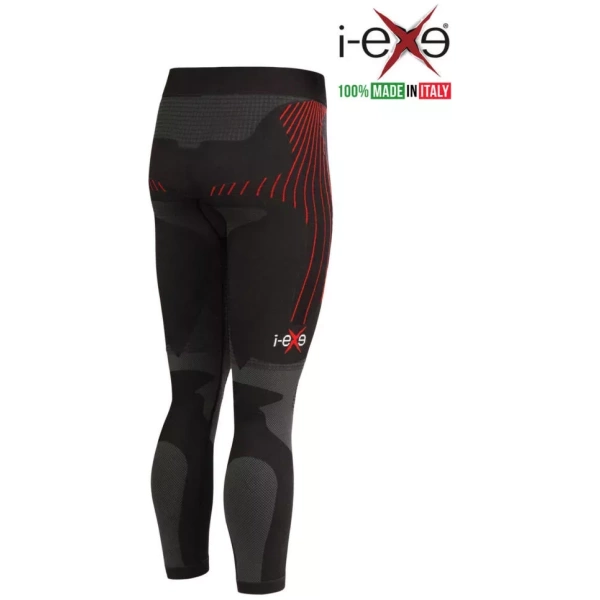 I-EXE Made in Italy – Multizone-Kompressions-Tights-Hose für Damen – Farbe: Schwarz mit Rot Kompressionsshorts und -hosen