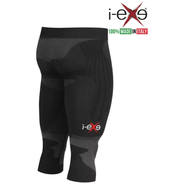 I-EXE Made in Italy – Collant Capri Multizone Compression pour Homme – Couleur : Noir Shorts et pantalons de compression