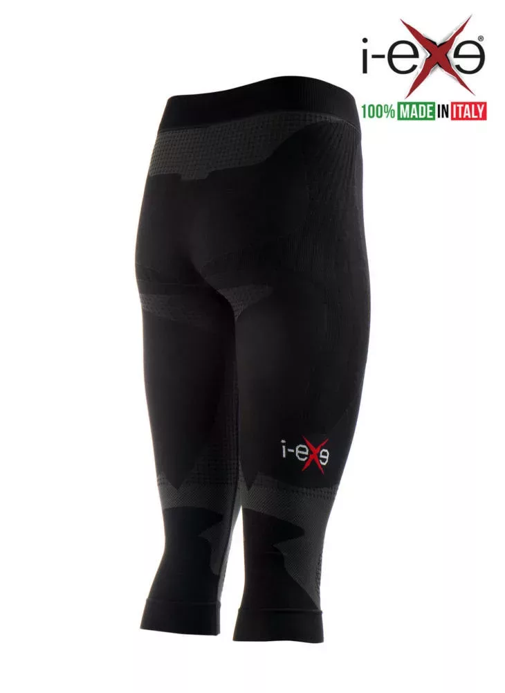 I-EXE Made in Italy – Pantalón Capri Medias de Compresión Multizona para Mujer – Color: Negro Pantalones cortos y pantalones de compresión