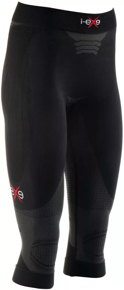 I-EXE Made in Italy – Multizone Compression Women’s Tights Capri Pants – Color: Black Compression Shorts and Pants