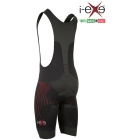I-EXE Made in Italy - Pantalón corto de ciclismo para hombre de compresión multizona - Color: negro con rojo