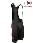 I-EXE Made in Italy - Pantalón corto de ciclismo para hombre de compresión multizona - Color: negro con rojo