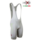 I-EXE Made in Italy - Pantalón corto de ciclismo para hombre de compresión multizona - Color: blanco con verde