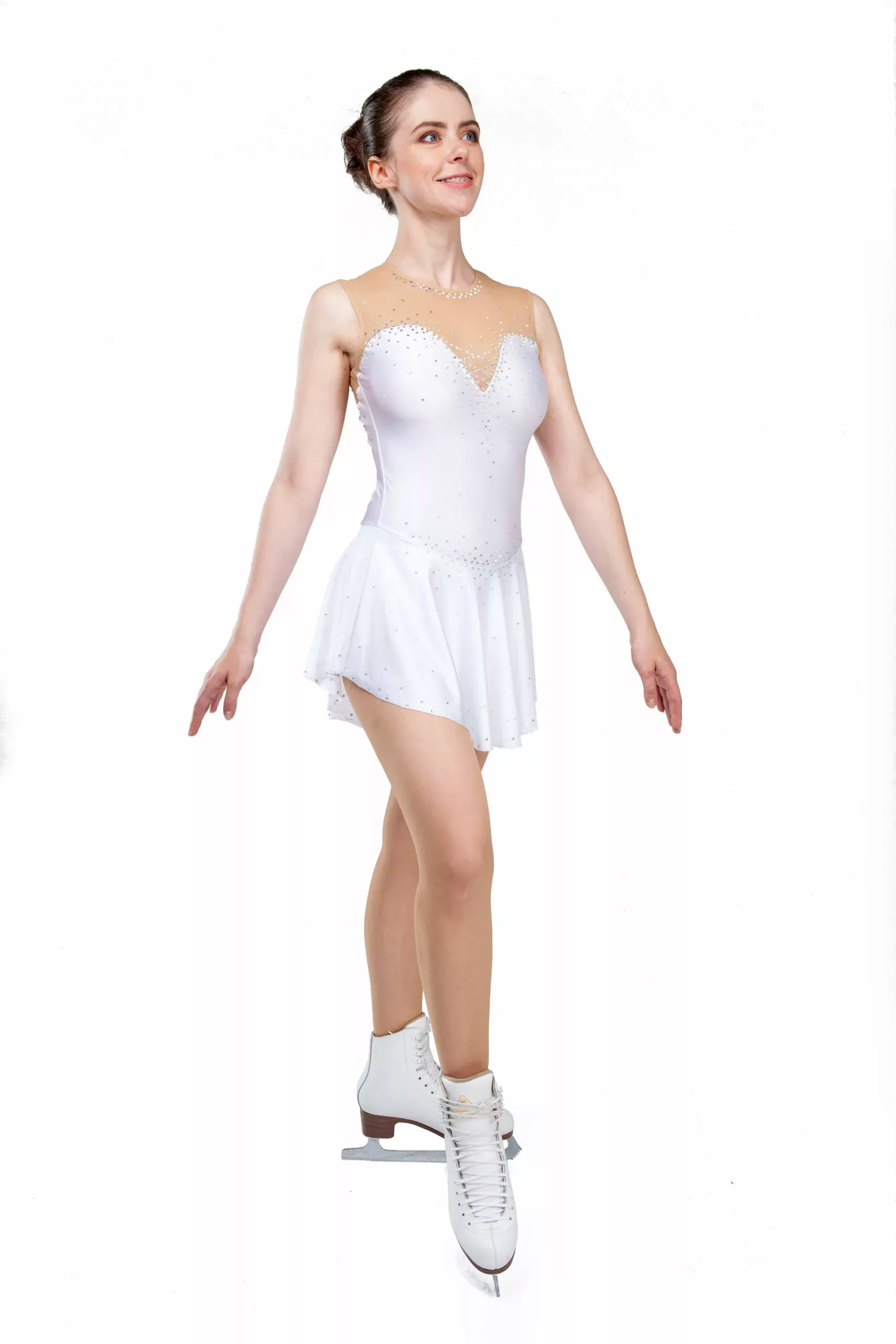 Robe de patinage artistique SGmoda Style : A22 / Blanc Robes