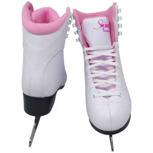 Patins à glace Jackson Ultima SoftSkate pour femmes / Bundle avec sac Jackson, protections de patins Guardog / Rose Liasses