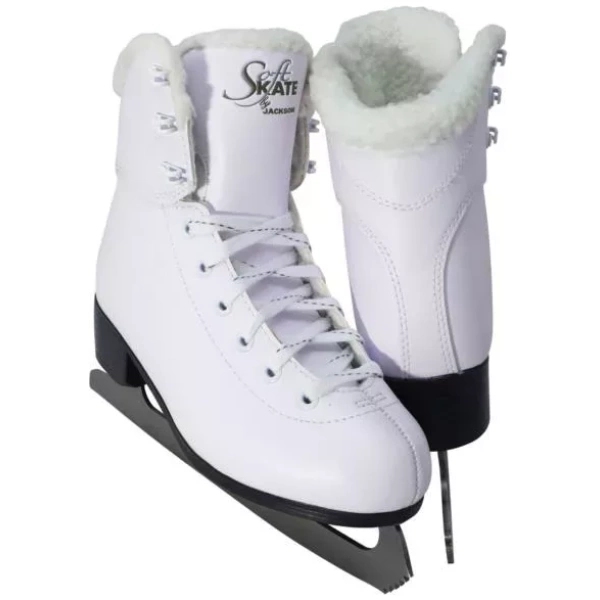 Jackson Ultima SoftSkate Womens’ Ice Skates / Bundle with Jackson Bag, Guardog Skate Guards / White Bundles