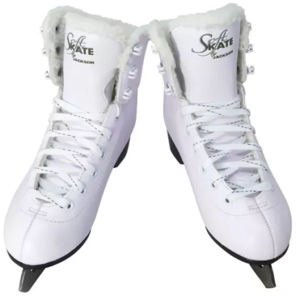 Patins à glace Jackson Ultima SoftSkate pour femmes / Bundle avec sac Jackson, protections de patins Guardog / Blanc Liasses