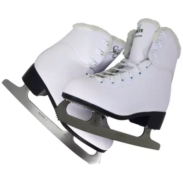 Patins à glace Jackson Ultima SoftSkate pour femmes / Bundle avec sac Jackson, protections de patins Guardog / Blanc Liasses