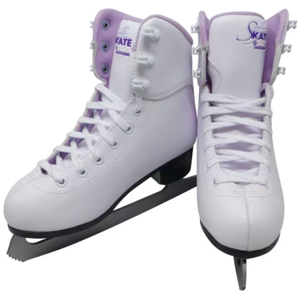 Patins à glace Jackson Ultima SoftSkate pour femmes / Bundle avec sac Jackson, protections de patins Guardog / Violet Liasses