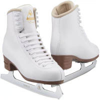 Jackson Ultima Excel JS1290 white figure skates for women and girls, pair with Ultima Mark II blades