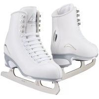 Jackson Ultima Finesse JS450 white figure skates for women and girls with Mark I blades