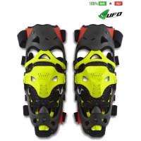 UFO PLAST Made in Italy – Morpho Fit Knee Brace Pair, Full Knee Protection Guards Kit, Neon Yellow Knee / Shin Protection