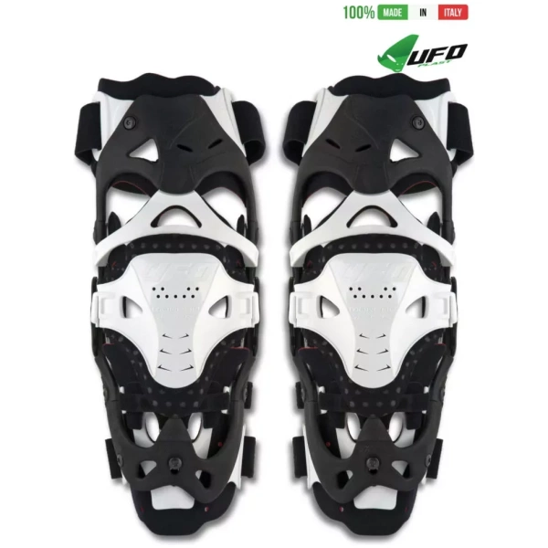 UFO PLAST Made in Italy – Morpho Fit Knee Brace Pair, Full Knee Protection Guards Kit, White Knee / Shin Protection