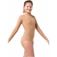 Justaucorps de patinage artistique Sagester Style : 121, justaucorps Nudo/col haut pour femmes et filles