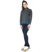 Veste de patinage artistique Sagester Style : 235, gris avec bleu Vestes pour femmes et filles