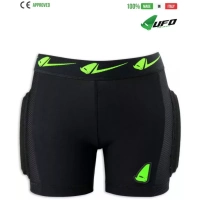 UFO PLAST Made in Italy – Kombat Padded Plastic Shorts For Kids, Hip and Side Protection, Green Padded Shorts