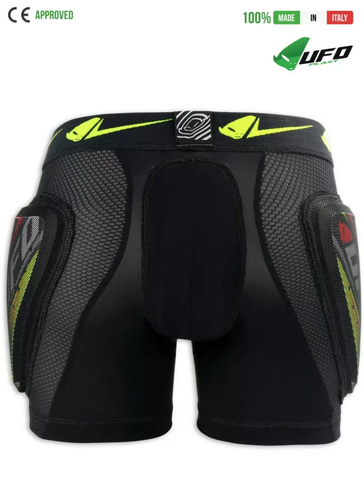 UFO PLAST Made in Italy – Kombat Padded Plastic Shorts For Kids, Hip and Side Protection, Red Padded Shorts
