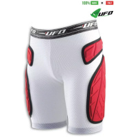 UFO PLAST Made in Italy - Atom Soft Padded Shorts, Side Hip Protector Pads, White and Red