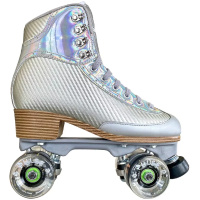 ATOM Jackson Vibe JR1711 Silver Women's Roller Skates - Clear Glitter Pulse Lite Wheels
