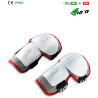 UFO PLAST Made in Italy - Multisport Elbow Guards, Elbow Protection Pads, White or Black with Red