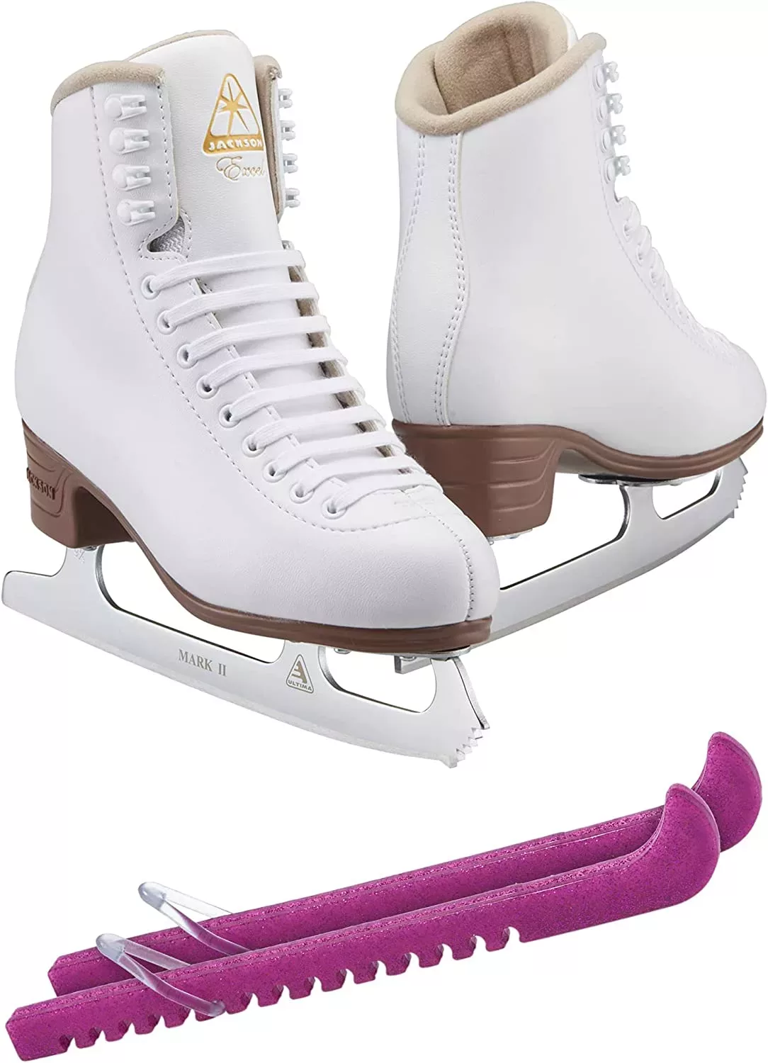 SKATE GURU Jackson Ultima Patins à glace Excel JS1290 Bundle avec protections de patins Guardog Liasses