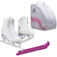 SKATE GURU Jackson Ultima Figure Ice Skates FINESSE JS450 Bundle with Bag and Guards