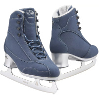 Jackson Softec Elite ST7200 women's ice skates in navy, pair shown with Ultima Mark II blades