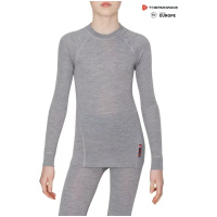 THERMOWAVE - MERINO WARM / Junior Merino Wool Shirt / SILVER MELANGE