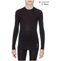 THERMOWAVE - MERINO WARM / Junior Merino Wool Thermal Shirt / BLACK