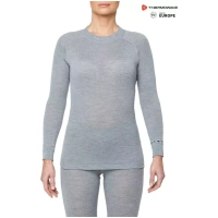 THERMOWAVE – MERINO WARM / Womens 100% Merino Wool Shirt / SILVER MELANGE For Women
