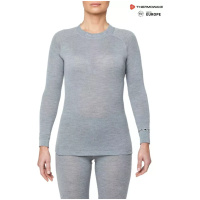 THERMOWAVE - MERINO WARM / Womens 100% Merino Wool Shirt / SILVER MELANGE