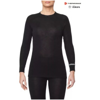 THERMOWAVE - MERINO WARM / Womens 100% Merino Wool 180 GSM Shirt / BLACK