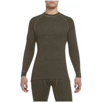 THERMOWAVE – MERINO XTREME / Camisa térmica de lana merino para hombre / Verde bosque / Negro para hombre