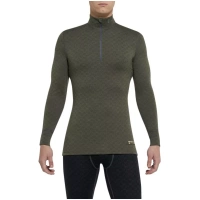 THERMOWAVE – MERINO XTREME / Camisa térmica de lana merino para hombre / Verde bosque / Negro para hombre